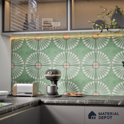 Moroccan Wall Tile TL 07245 B Plana 4004 Granula 1 ft x 1 ft Ceramic Matte Finish - 9 mm  | 2 mm Spacer is Mandatory | Please Expect a Slight Variation of Pattern